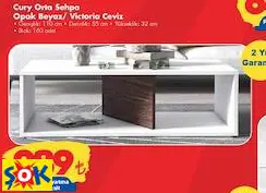 RUUM STORE CURY ORTA SEHPA OPAK BEYAZ/VİCTORİA CEVİZ